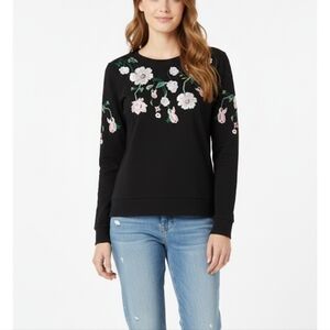 Loft women's embroidery crewneck pullover top size xs